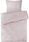 Pure Label Mako Satin Damast Streifen Bettwäsche rosa 155x220 cm mit Kissenbezug 80x80 cm aus 100% Baumwolle | Traumhaft weiches Mako Satin Bettwäsche Set in Uni