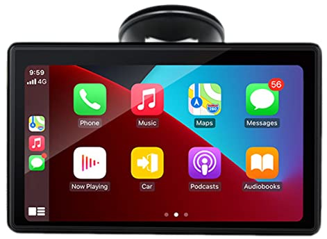 Apple Carplayer Android Auto Monitor inalámbrico, Pantalla táctil Full HD de 7, Receptor de Radio portátil para automóvil, estéreo para automóvil con Mirror Link, Bluetooth Dash Windshield Mounted