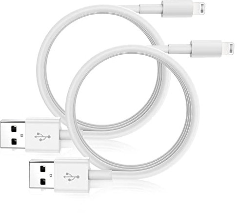 CyvenSmart 2 Pack 1 m Cable Cargador iPhone, Carga Rápida Compatible con iPhone 12/12 Pro MAX/SE 2020/11/X/XS/XR/8/8Plus/7/7 Plus/6s/6sPlus/6/SE/5/iPad