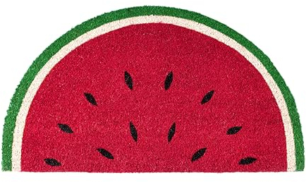Fisura - Shaped entrance mat. Original Coconut doormat with PVC anti-slip backing, dirt trapper door mats indoor & outdoor, Measurements: 70 x 40 cm. (Watermelon, red)