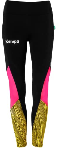 Kempa Damen High-Waist TIGHTS WOMEN BACK2COLOUR Sport-Leggings Handball Yoga Freizeit für Damen in 7/8-Länge mit Smartphone-Tasche, Schwarz/Pink