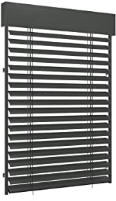 Schellenberg Raffstore Express| Komplett-Set Außenjalousie mit Motor| 120 x 160 cm | Moderner Sonnenschutz in Anthrazit (RAL 7016) | Für Fenster-, Balkon & Terassentüren