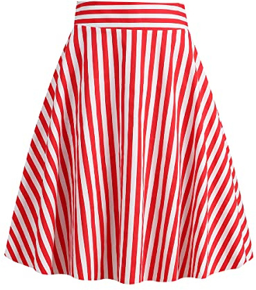 FYMNSI Jupe rockabilly vintage années 1950 rétro pour femme - Imprimé floral - Jupe plissée élastique - Taille haute - Jupe évasée cloche swing, L