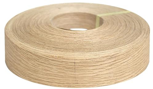 Birke Kantenumleimer mit Schmelzkleber 15m*5cm Rolle Umleimer zum Aufbügeln f. Regalbretter & Platten Kantenband,für Möbelrestaurierung Regalbrett-Möbelbauplatte-Umleimer zum Aufbügeln