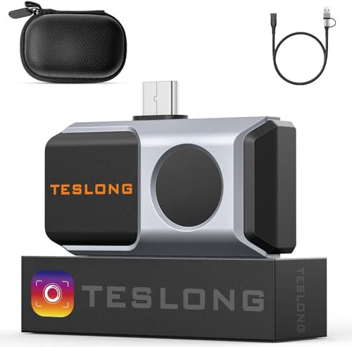 160x120 Wärmebildkamera, Teslong Type C Wärmebildkamera kompatibel mit Android,Temperaturbereich von -59℉ bis 1112℉,50 mK Thermischen Empfindlichkeit