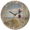 ARTLAND Wanddeko Wanduhr ohne Tickgeräusche aus Holz Quarzuhr lautlos rund Ø 30 cm Leuchtturm Sylt T9ML Architektur Gebäude