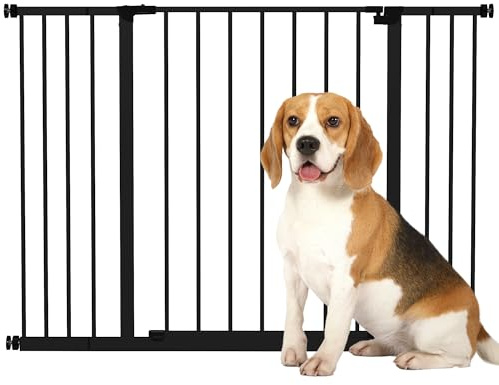 PawHut Barrera de Seguridad Extensible para Perros/Bebé 76-107x76 cm Negro