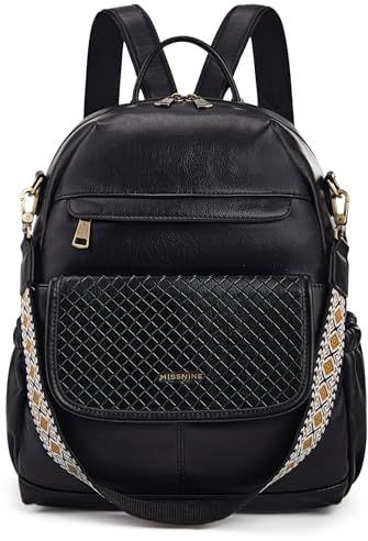 Missnine Damen Rucksack Klein Soft Pu Leder Anti Diebstahl Rucksack-Geldbörse Schultaschen Reisetasche Arbeit für Schule, Arbeit, Reisen