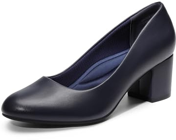 DREAM PAIRS Scarpe da Sera con Tacco Basso e Blocco da Donna Comode e Classiche con Tacco Alto,Size 38,Blu Marino-Pu,SDPU2462W