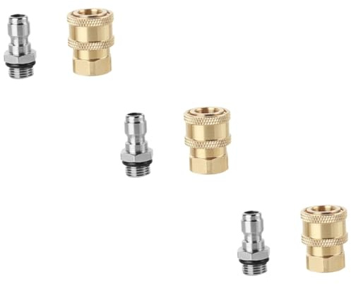 BESPORTBLE 3 Piezas enchufes rápidos macho accesorios limpieza coche conectores manguera jardin Acoplador rápido acoplamiento rápido 1/4 enchufe conector de alta presión enchufe de 1/4