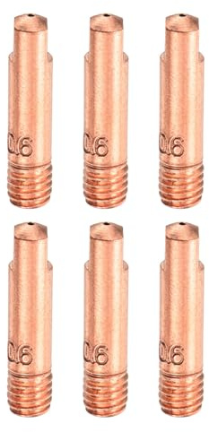 sourcing map 6pcs MIG Welding Gun Contact Tip 0.024 Copper MIG Welder Contact Tips Welding Gun Replacement Accessories for MB-15AK MIG Welding Torch