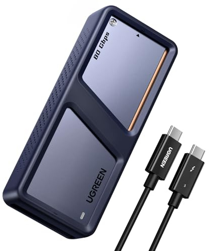 UGREEN 80Gbps M2 SSD Gehäuse, NVMe Gehäuse mit Intel JHL9480 chip kompatibel mit Thunderbolt 5/4 und USB 4, kompatibel mit MacBook Pro M5 Pro/M5 Max, HP Celeron N4120, Mac mini M4