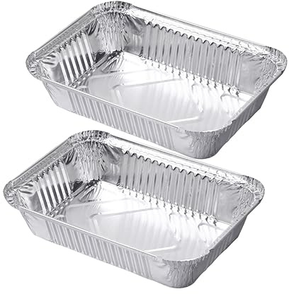 Homoyoyo 10 Pièces Lot de Barquettes Jetables Aluminium Rectangulaires Poêles à Rôtir Robustes Adaptées pour Cuisson Au Four et Table Vapeur pour Réceptions et Buffet