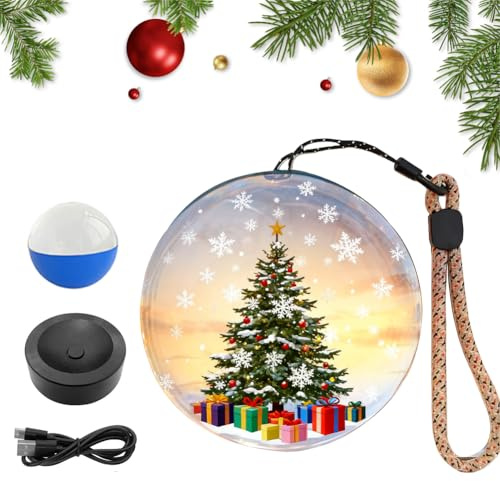 Genérico Esfera de Cristal Personalizada Navidad con Video y Foto, Bola de Cristal 3D de 2.7 con WiFi y Sonido, Esfera de Memoria Reproductor de Video DIY, Regalo para Navidad, Cumpleaños,Azul