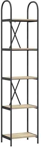 Eleganz Sistema de estanterías de roble Sonoma, 40 x 30 x 183 cm, material de madera, elegante estantería para salón y oficina, ahorra espacio y es duradero