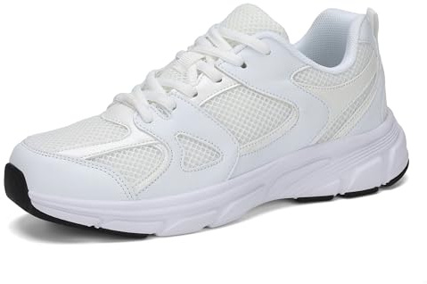 KKTOTO White Trainers Women Lightweight Comfortable Running Shoes for Womens Walking Shoes Non Slip Breathable Sneaker 6 UK