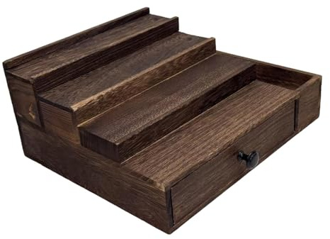 Pitycbo Organizador de Perfumes Versátil para Hombre, Estante de Almacenamiento de Madera de 4 Niveles, Soporte para Perfumes, Maquillaje, Cosméticos Y Baño, MarrÓn, Individual