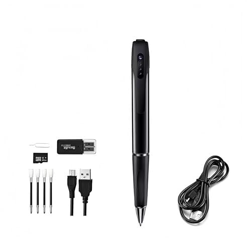 SHENMEILA Spionkameror penna 1080P dolda kameror mini bärbar fickkamera dold kamera med 32 GB SD-kort hemlig kamera med videoinspelning foto tar för hem företag konferensklass (kamera 2)