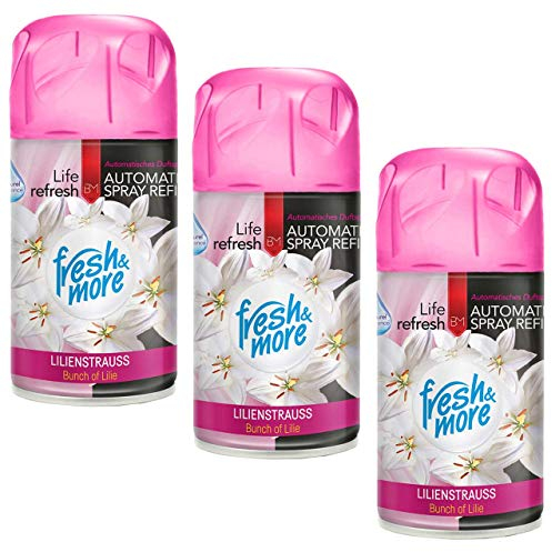 Fresh & More Lufterfrischer Nachfüller (3er Pack) 250ml, Lilienstrauss