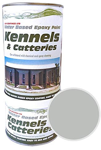 ASK Coatings Cattery and Kennel Floor Paint, waterproof epoxy paint (1L, Light grey)