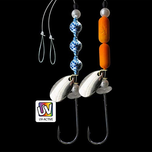 Jenzi DEGA Nachläufer-Vorfach für Butt-Löffel, Verschiedene Ausführungen, 35cm oder 70cm Länge, Hakengröße 1 BZW. 2, Durchmesser 0,35mm o. 0,40mm (H)