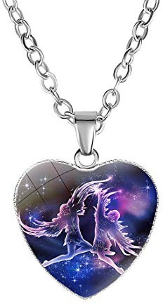 Caimeytie Mädchen Anhänger Kinderanhänger Halskette Horoskop Sternzeichen Zwillinge