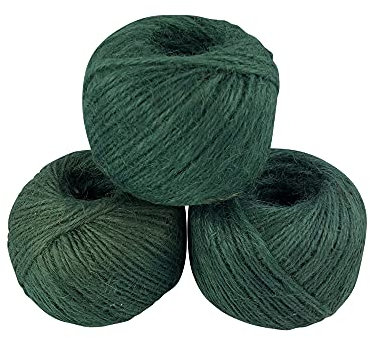 Green Jute Garden Twine - Triple Pack - 3 x 125m balls of Garden Twine - Garden String for Gardening, Floristry and Bundling, Total 360m/1181ft