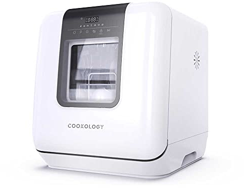 Cookology MCDW3BK Small Portable Mini Table Top Dishwasher, 3 Place Settings, 7 Wash Cycles, Touch Control Buttons, Delay Start and ECO Friendly Mode - White