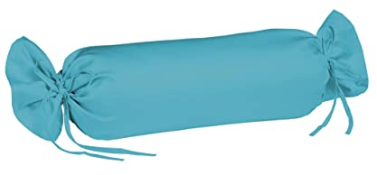 sleepling Satin Kissenbezug, Kissenhülle Nackenrolle aus 100% seidig weicher Baumwolle, Bezug Zierkissen, 60 Grad, Ökotex 100, Made in EU, 15 x 40 cm, Petrol