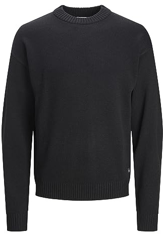JACK & JONES Mens Relax Crew Neck Jumper Black S