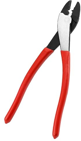 QWORK Wire Crimping Tool, 10 Steel Cable Wire Electrical Cutter Crimper Crimping & Cutting Pliers for 10~22 AWG Insulated and Non-Insulated Terminals and Connectors