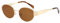 OSAGAMA Retro Runde Ovale Sonnenbrille Metall Rahmen Fashion Sunglasses für Damen Herren Golden Braun