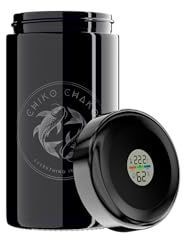 Chiko Chako® Premium UV-skydd med violett glas | fermenteringsglas med digital hygrometer | lufttät humidor | örtförvaringsglas | fuktvisning | 30 g kapacitet | 500 ml
