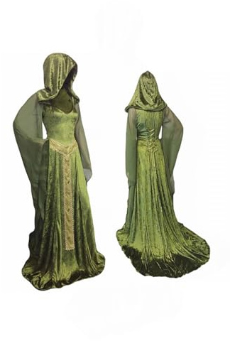 teobant Women Medieval Dress Renaissance, Witch Costume Traditional Victorian Fancy Dress Gown Halloween Carnival M