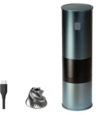 MiiCoffee PT1 Tragbare elektrische Kaffeemühle V2, wiederaufladbare konische Kaffeemühle aus Edelstahl per USB-C, Gehäuse aus Aluminium