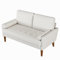 Vesgantti Couch 2 Sitzer, Samt Kleines Sofa mit 2 Wurfkissen, Modern Mini Sofa, Getuftetes Kleine Couch für Wohnzimmer/Schlafzimmer/Büro/Wohnung, 121x 77 x 87cm, Weiß