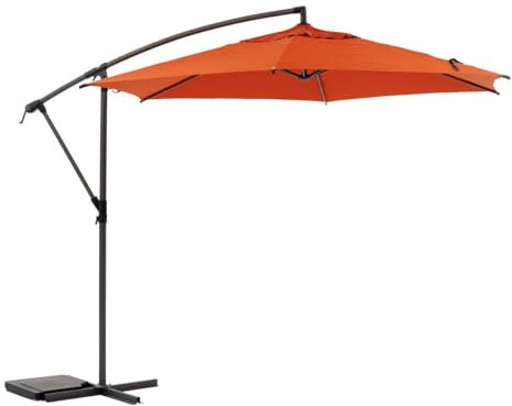 Hespéride - Parasol Déporté Rond Manoa Ambre D3 m Anti-rouille Toile Déperlante Amovible Orientable à 360° Protection Soleil pour Jardin Terrasse