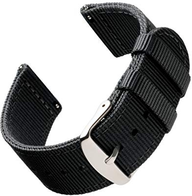 Archer Watch Strap - Correas de Reloj de Nailon Premium de Liberación Rápida (Negro, 20mm)