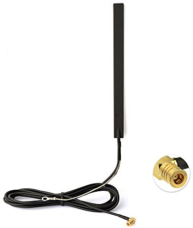 Eightwood DAB+ Antenne SMB Adapter Auto Radio Antenne Patch Aerial Glas Mount mit SMB Stecker 3m 9.8ft Antenne RG174 für Auto Radio Pioneer Clarion Alpine MEHRWEG