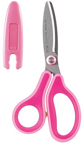PLUS Japan, Schere Fitcut Curve Kids in Pink für Rechtshänder, 1er Pack (1x 1 Schere)