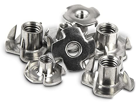 PROTECH 20 Stück Einschlagmuttern M10 Edelstahl A2 V2A Rostfrei Mutter mit 4 Einschlagspitzen Einschlaggewinde Einschraubmutter für Holz