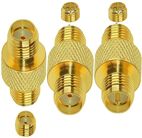 TUOLNK SMA Barrel Connector Kit - RF Koaxial Adapter RP SMA Jack Coupler für Antennen Wireless LAN Geräte - 3er Pack