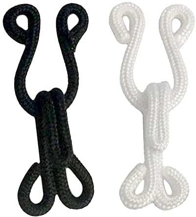 IRYNA 40 Pairs Hook and Eye Latch Sewing, White and Black Hook and Eye Sewing Large Covered Hook and Eye Closure for Jewelry Books Coats Wraps and Jackets(38mm)