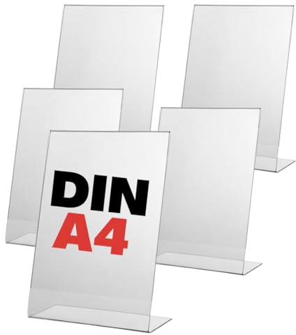 Expositores para Tiendas Poliestireno A4, Carteles para Mesas Porta Precios + Expositores para Tiendas, Soporte Cartel Mesa, Porta Carteles Rebajas Tienda [Porta Fotos], Soporte de Sobremesa (5)