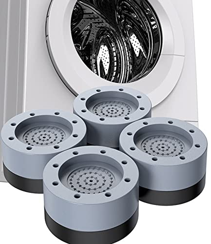 4 Stück Anti Vibration Waschmaschine, Universal waschmaschine füße Pad Fußpolster Gummi Antivibrationsmatte für Waschmaschine/Trockner/Möbel (Grau)