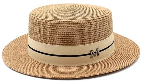 Solhatt dam solhattar Sommar Dam Båtare Strandhatt Bred brätte Kvinnlig Hatt Dam Klassisk Platt Bowknot Straw Sol Hat Dam Fedora Hattar Panamahattar