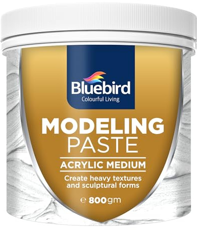 Bluebird Thick Modeling Paste White 28.2 Oz / 800gm - High Density, Acrylic Medium for Texture, Thickness, and Dimension Additive