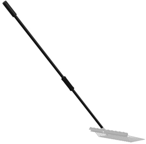 Brokky Pitchfork Handle Ø3.5x127.5 cm Black Steel-Garden Border Digging Fork - Gardening Hand Tool Carbon Steel Handle Heavy Duty | Cultivating All Types Of Soil | Garden Pitchfork Tool For Gardening