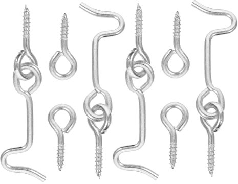 Housoutil Lot De 4 Crochets Et Verrouillage Des Yeux Pour Porte De Cabine En Métal Avec Vis De Montage Loquets Rotatifs Pour Fenêtre Et Porte Accessoires De Quincaillerie Pour Maison Et Bureau