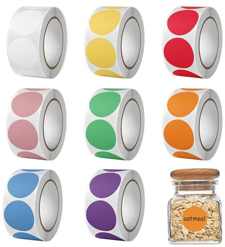 4000 Stück Klebepunkte Bunt, 25mm Punkt Aufkleber, Aufkleber Markierungspunkte, Markierungspunkte Runde, Etiketten Selbstklebend, Klebepunkte Aufkleber Rund, Etiketten Selbstklebende Adhesive Dots